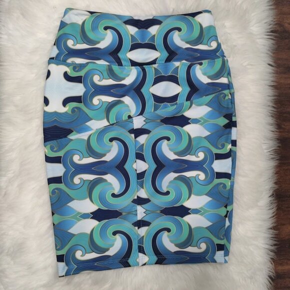 Skirdle "The Skinny Skirt" Classic Collection S Blue & Green Wave Pattern - Picture 7 of 12